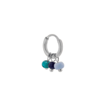Single triple blue hoop silver