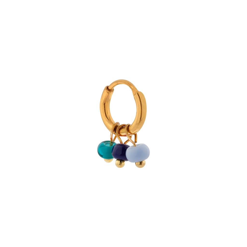 Single triple blue hoop gold