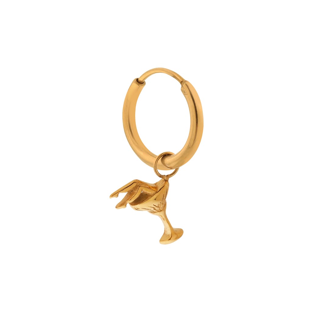Single cocktail lady hoop gold