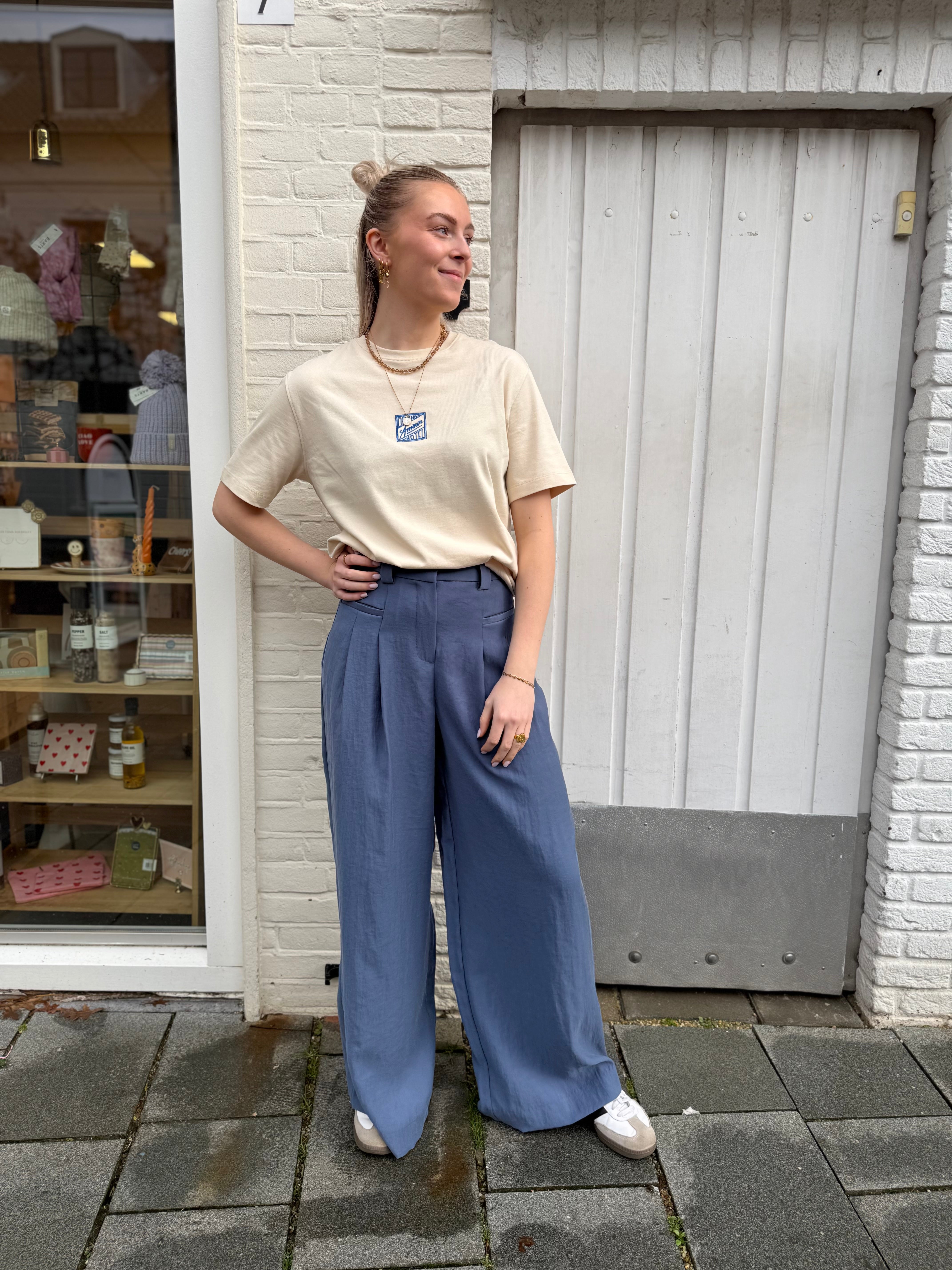 Slfrelaxed brook ss hotel amour tee - angora
