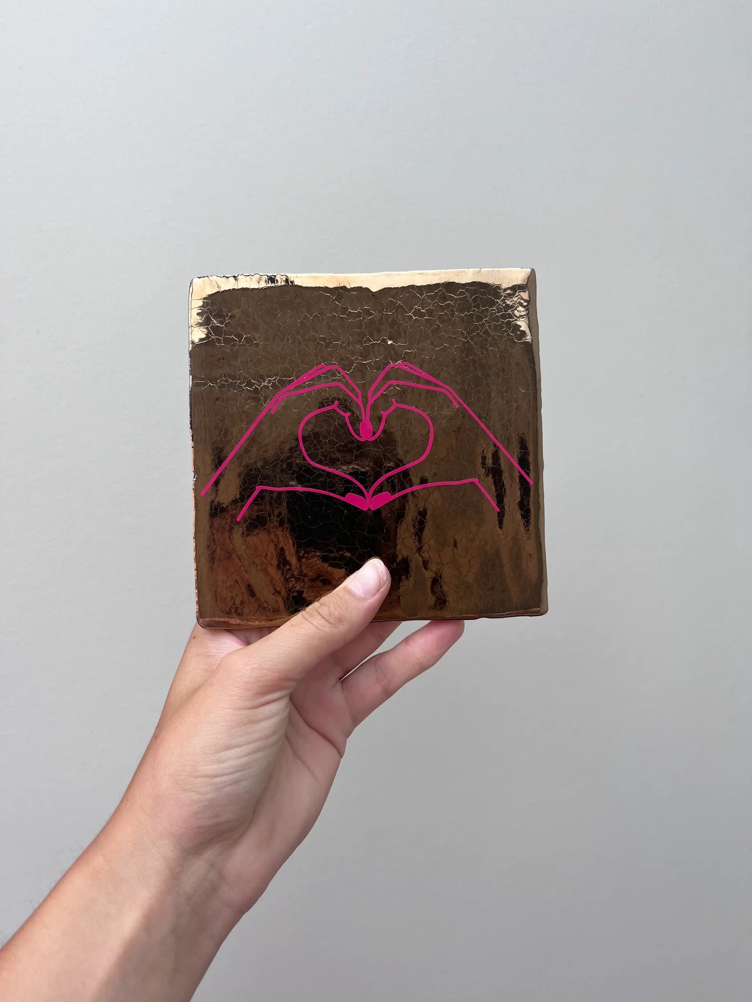 Tegel - love - goud roze