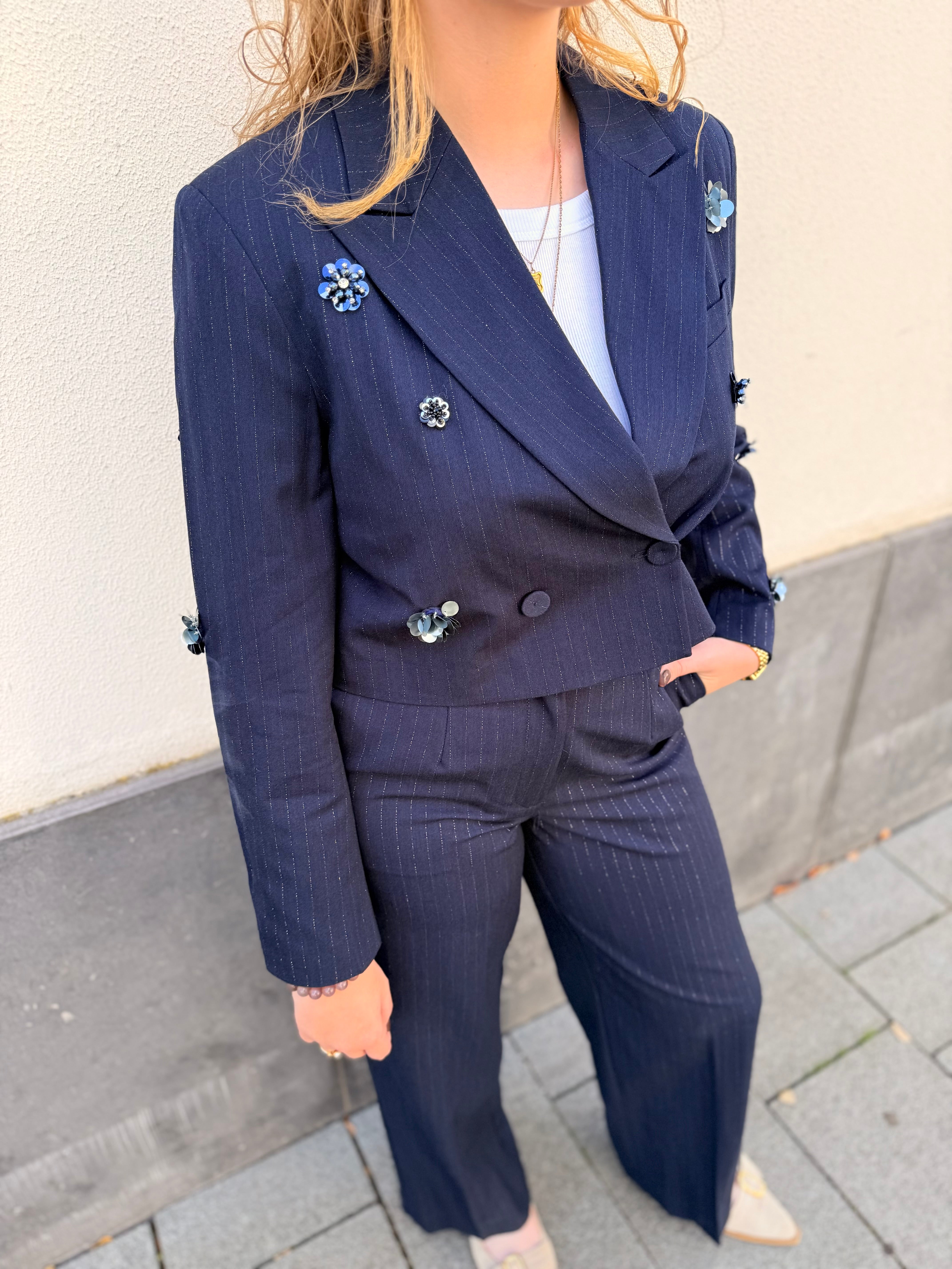 Yasmidnight wide mw pant - navy blazer