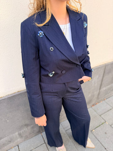 Yasmidnight wide mw pant - navy blazer