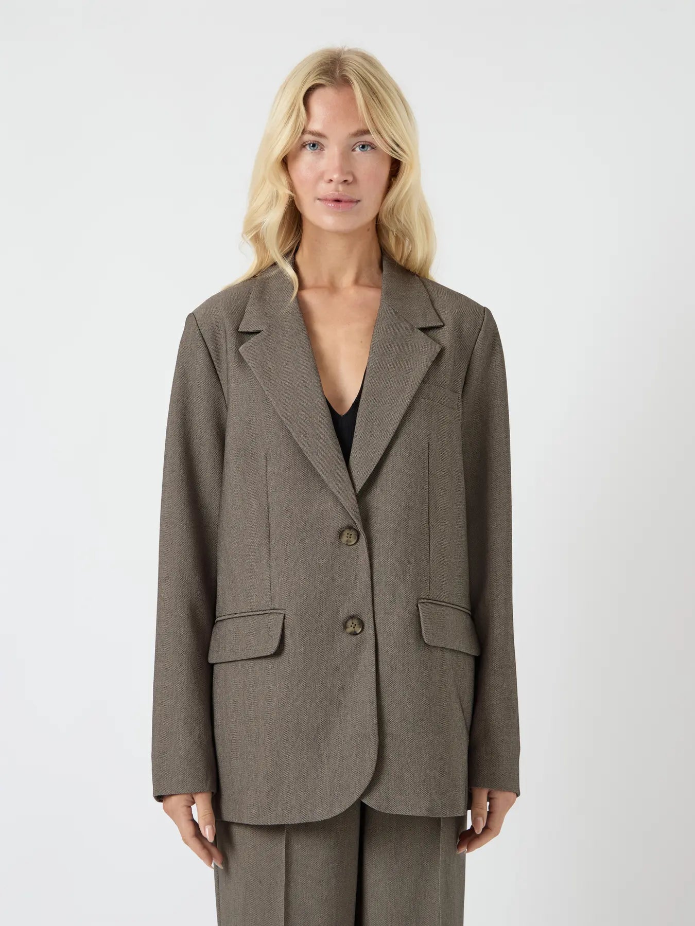 Yasreemaj ls blazer - grey melange