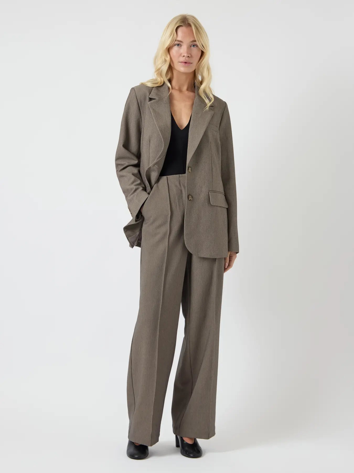 Yasreemaj ls blazer - grey melange