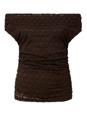 Yaskatana sl off shoulder top - coffee bean