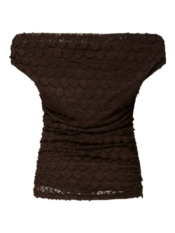 Yaskatana sl off shoulder top - coffee bean