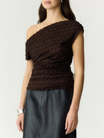 Yaskatana sl off shoulder top - coffee bean