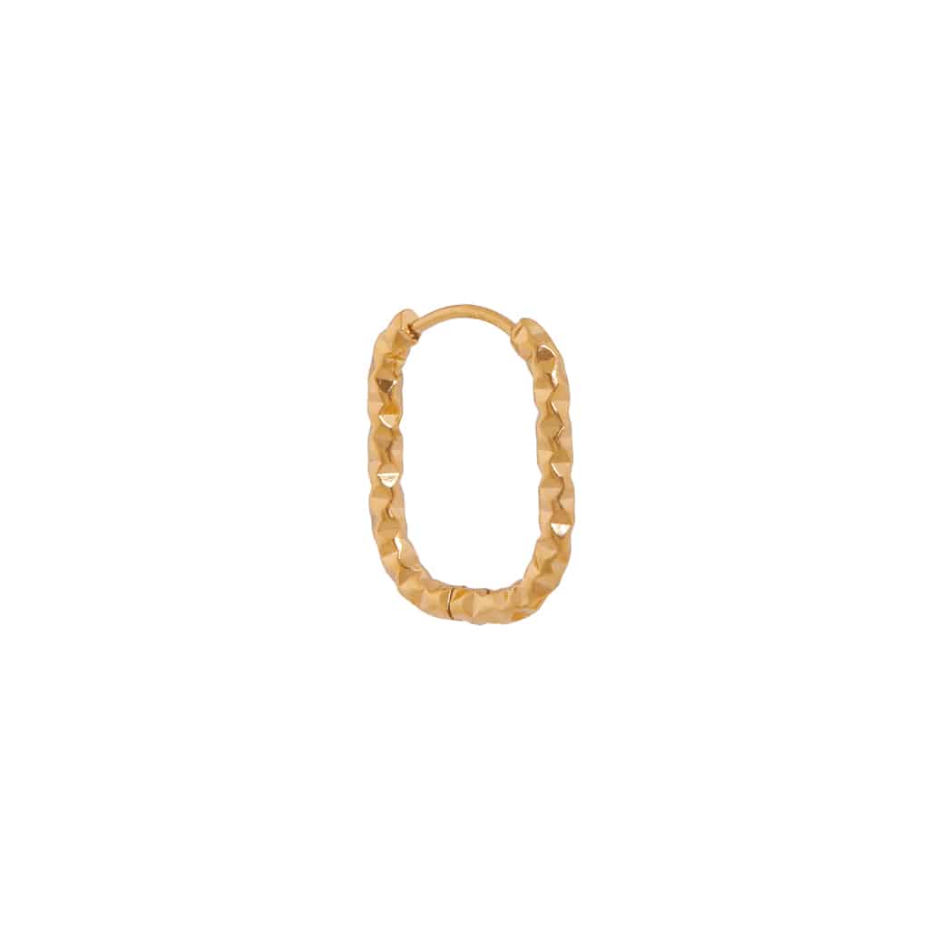 Single oval hilly hoop gold