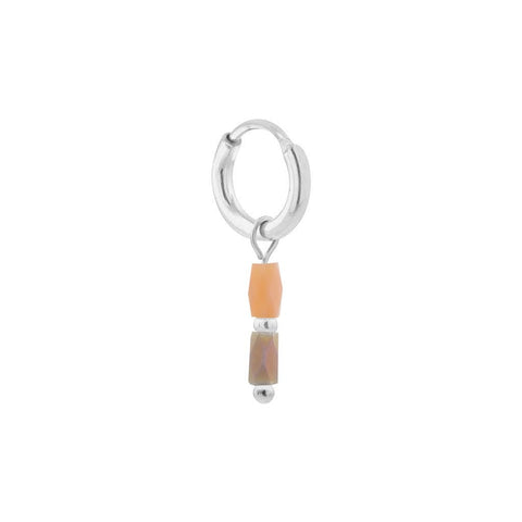 Single natural Terra hoop silver