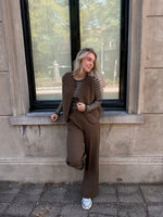 Knitted Top Devina - Mud/ecru