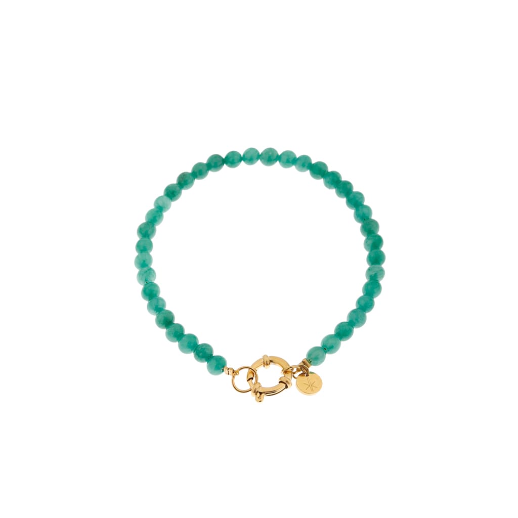 Seagreen beads bracelet gold