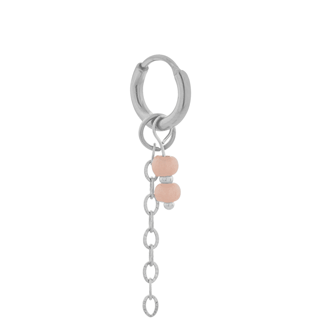 Single golden sand hoop silver