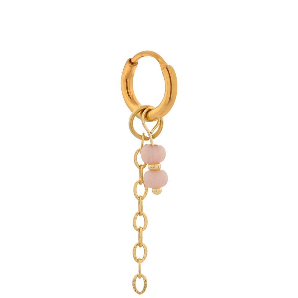Single golden sand hoop gold