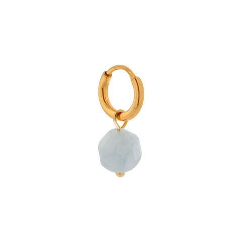 Single full moon hoop gold