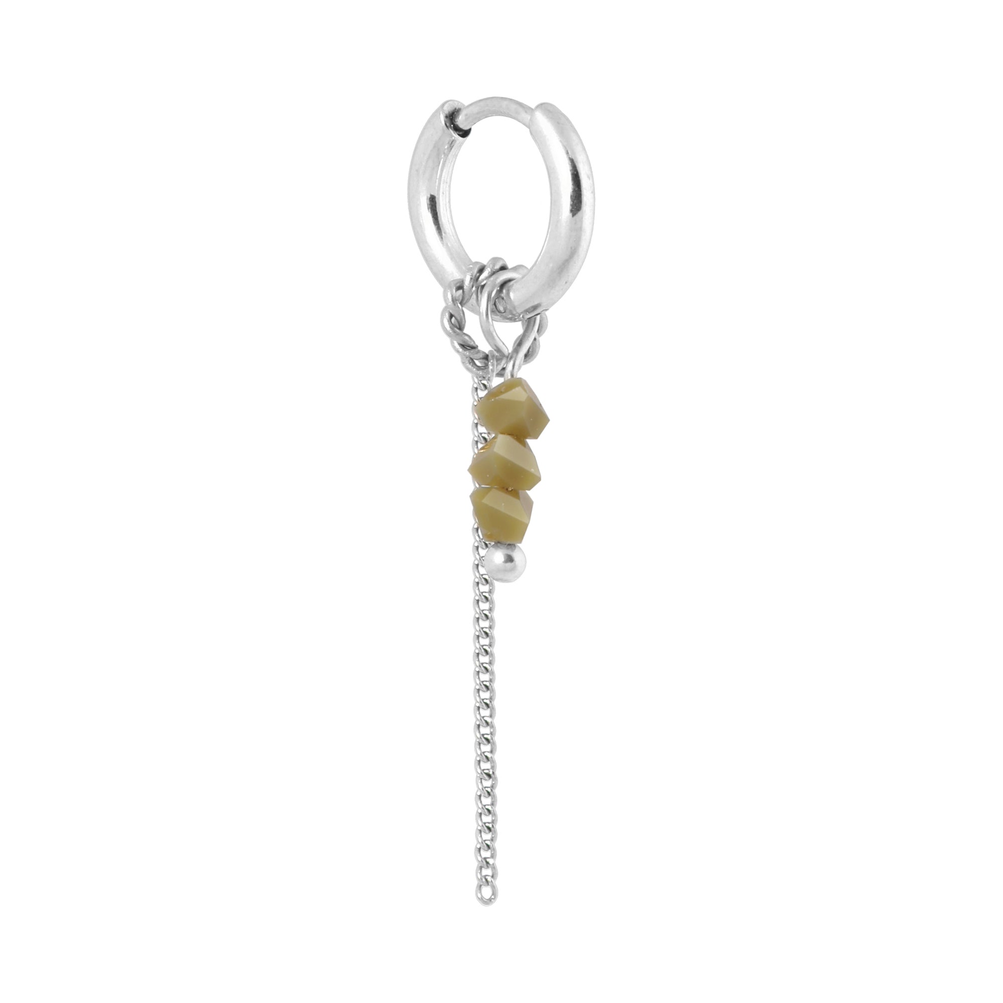 Single Chain olive hoop silver