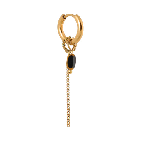 Chain noir hoop gold