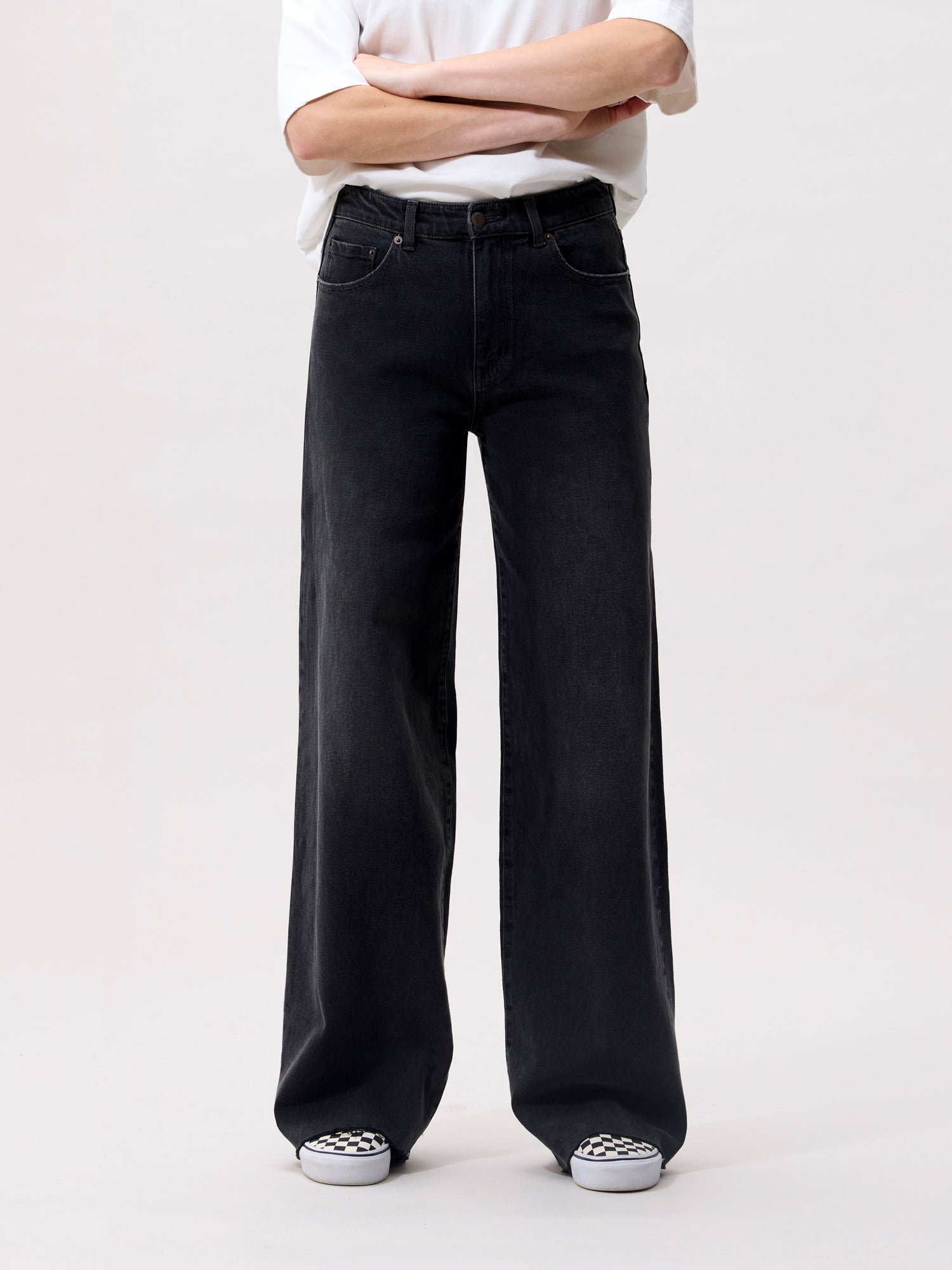 Loose fit jeans - washed black