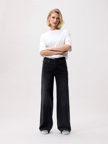Loose fit jeans - washed black