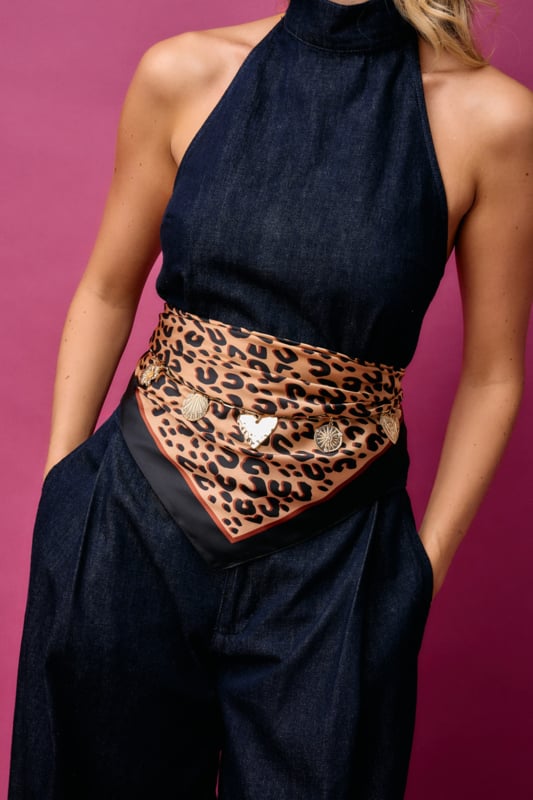 Scarf - Leopard - Black