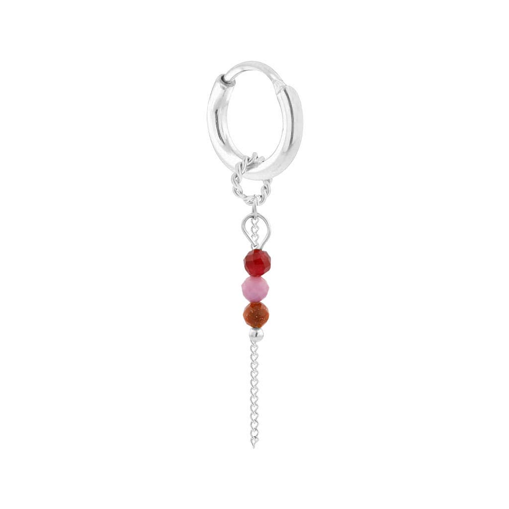 Chain ruby hoop silver