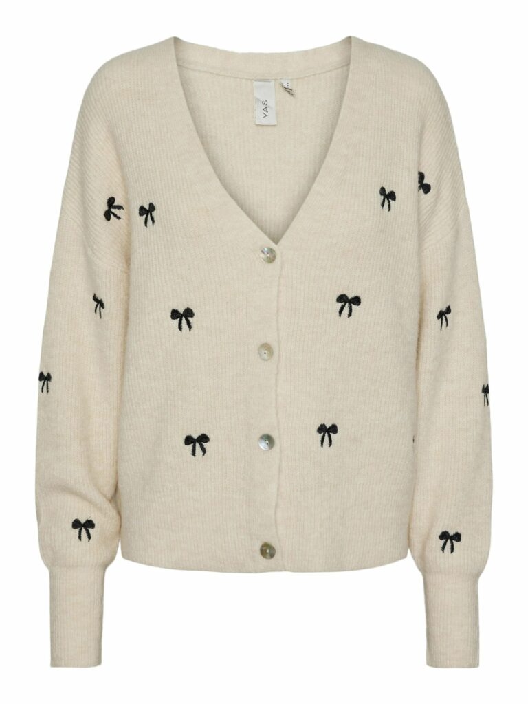 Yasbow ls embroided knit cardigan - birch