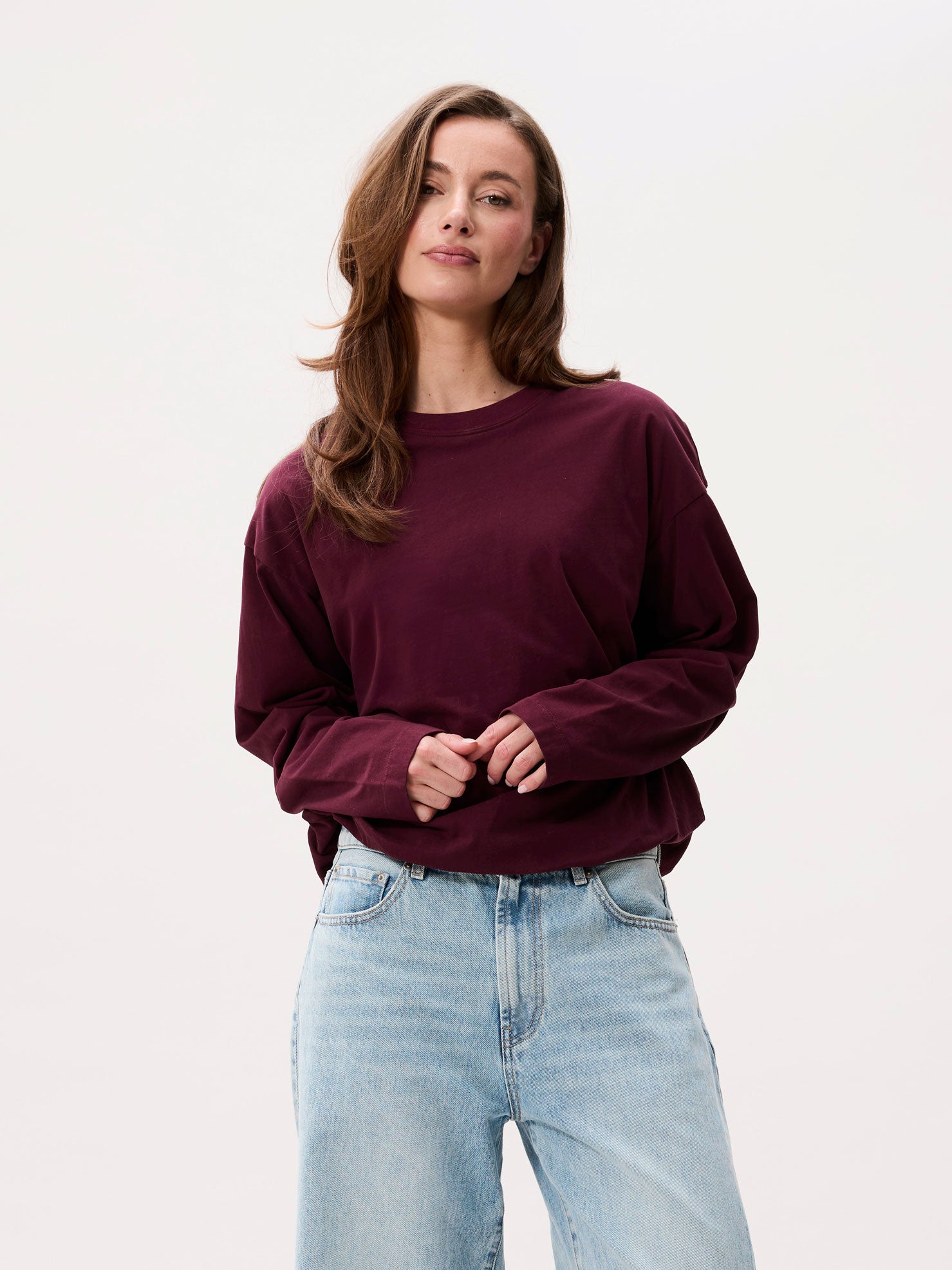 Tuck in long sleeve - merlot