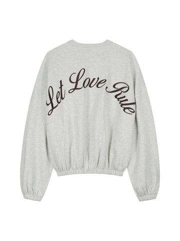 Oversized Graphic sweater - ligt grey melange