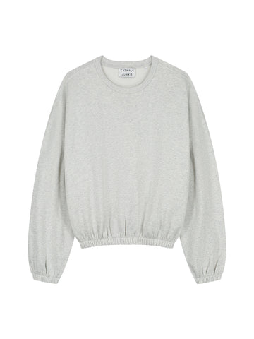 Oversized Graphic sweater - ligt grey melange