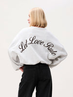Oversized Graphic sweater - ligt grey melange