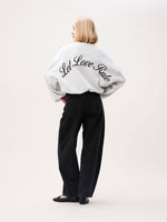 Oversized Graphic sweater - ligt grey melange