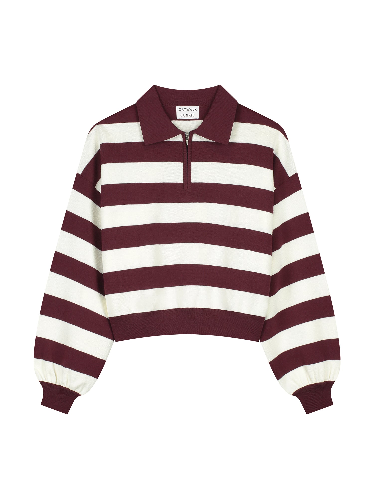 Knitted polo - merlot