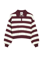 Knitted polo - merlot