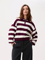 Knitted polo - merlot