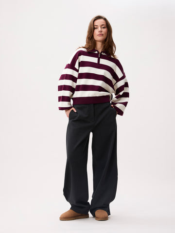 Knitted polo - merlot
