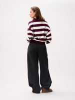 Knitted polo - merlot