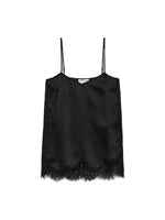 Lace spaghetti top - black
