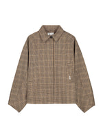 Check cape jacket - caramel