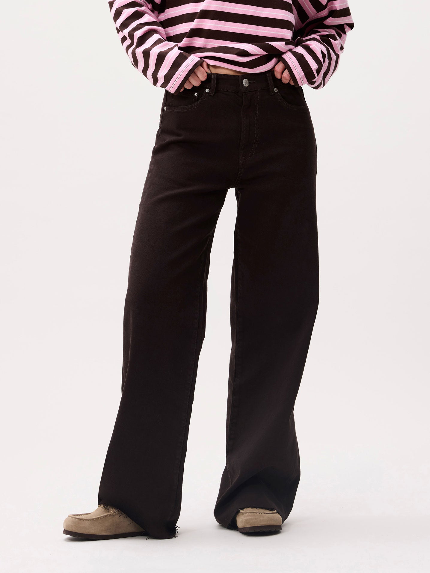 Loose fit jeans - dark cacao