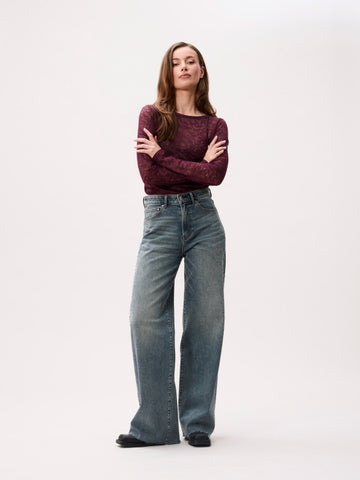 Loose fit jeans with strass