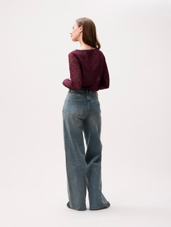 Loose fit jeans with strass
