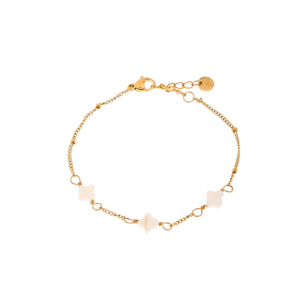 White clover bracelet gold