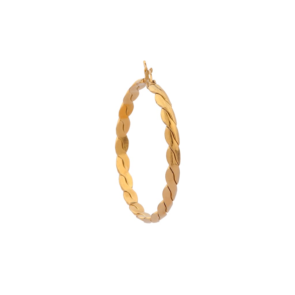 Single twisted braid hoop gold
