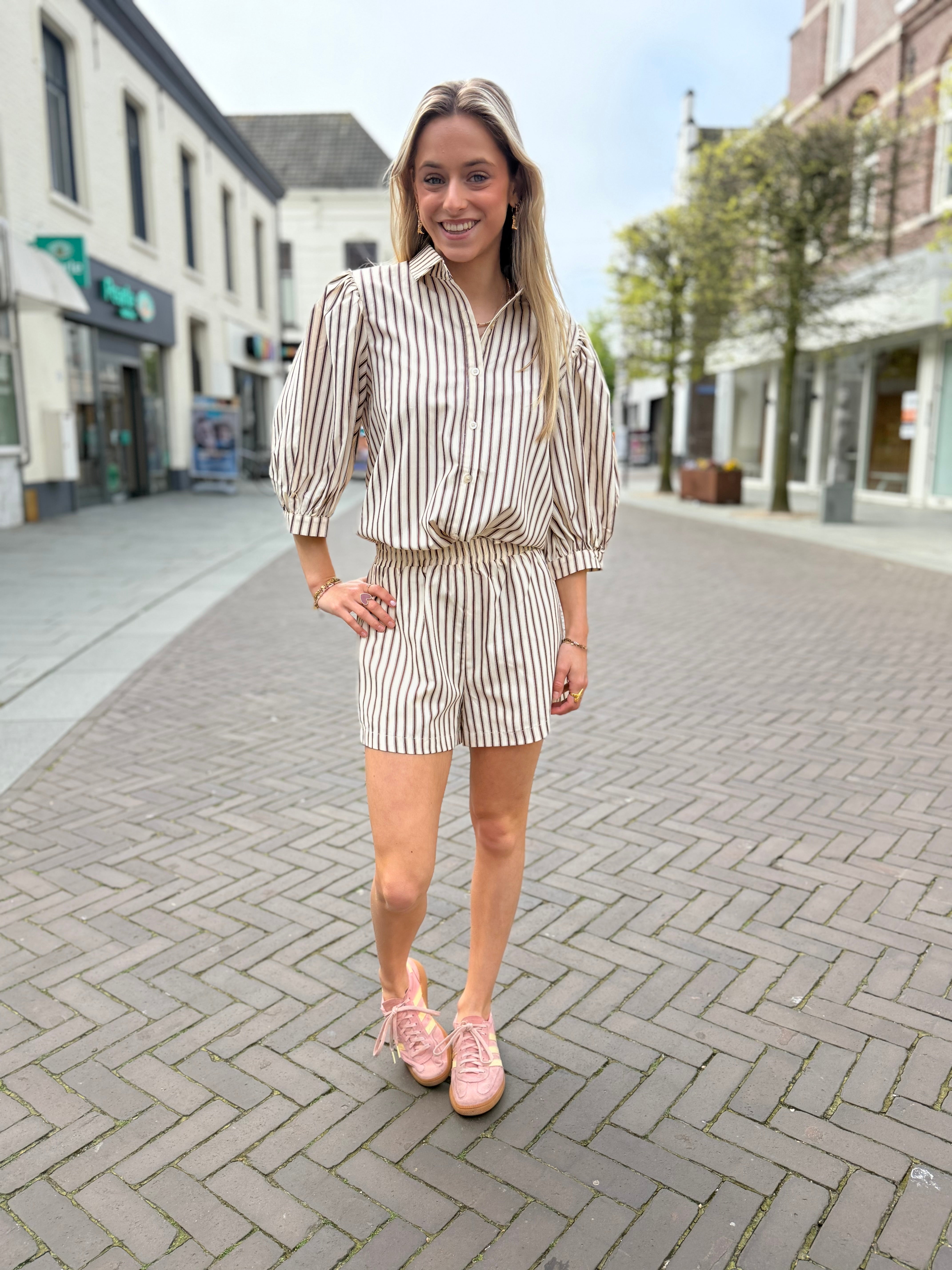 Blouse Bobbie - Brown stripe