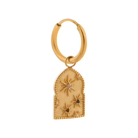 Single stargazing hoop gold
