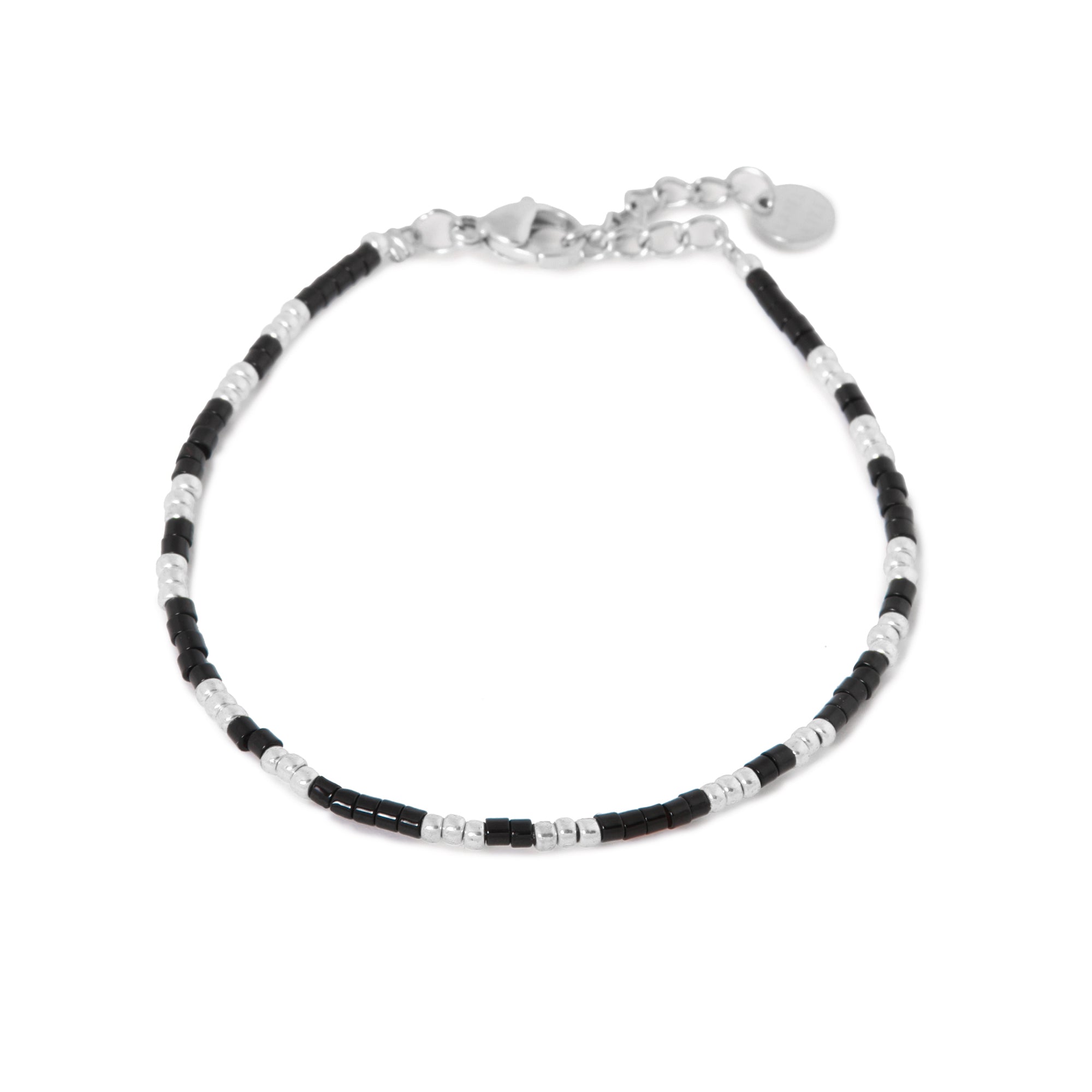 Midnight black bracelet silver