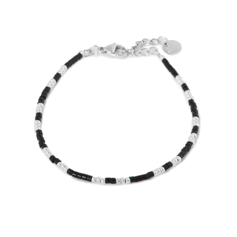 Midnight black bracelet silver