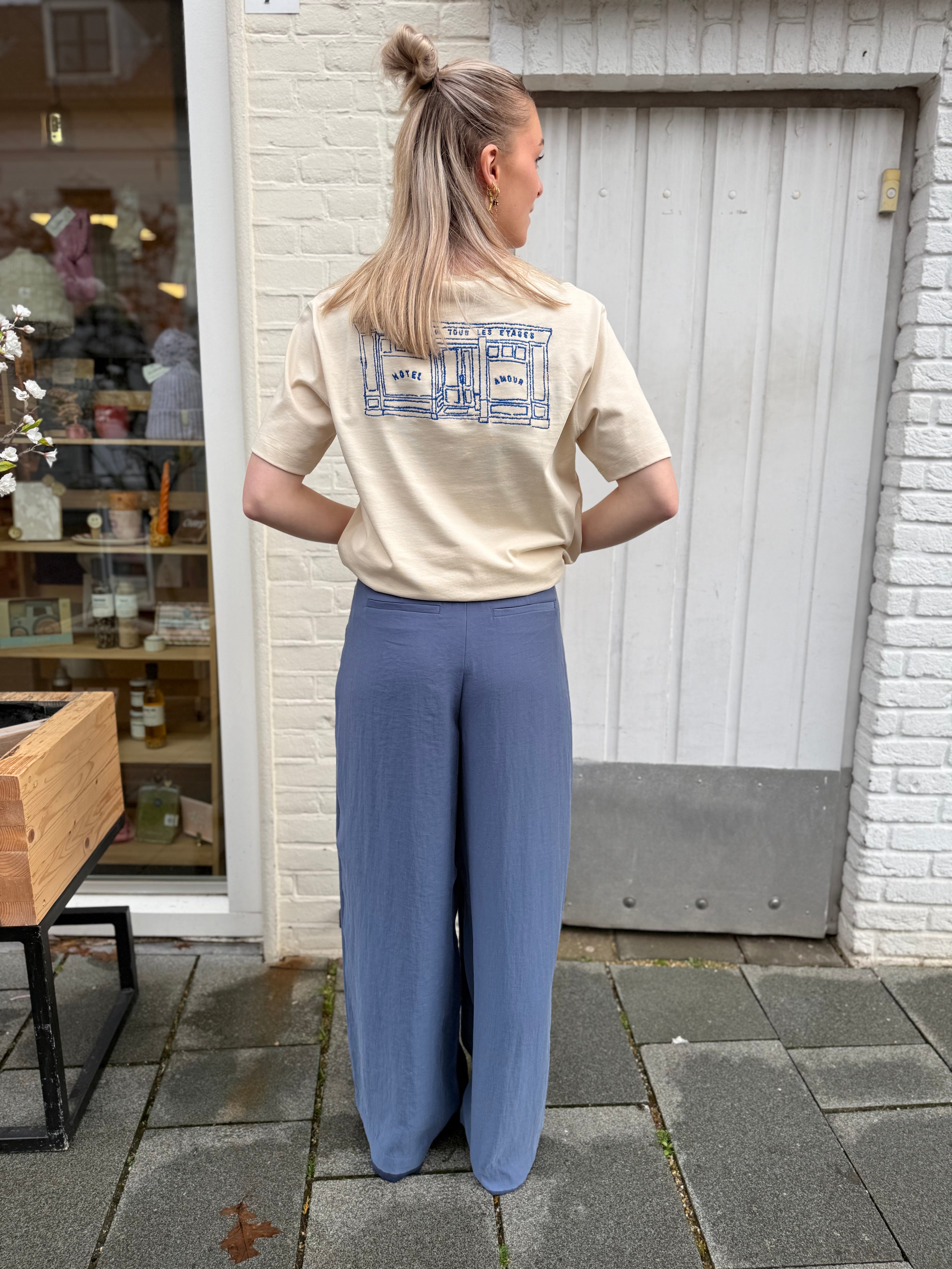 Slfrelaxed brook ss hotel amour tee - angora