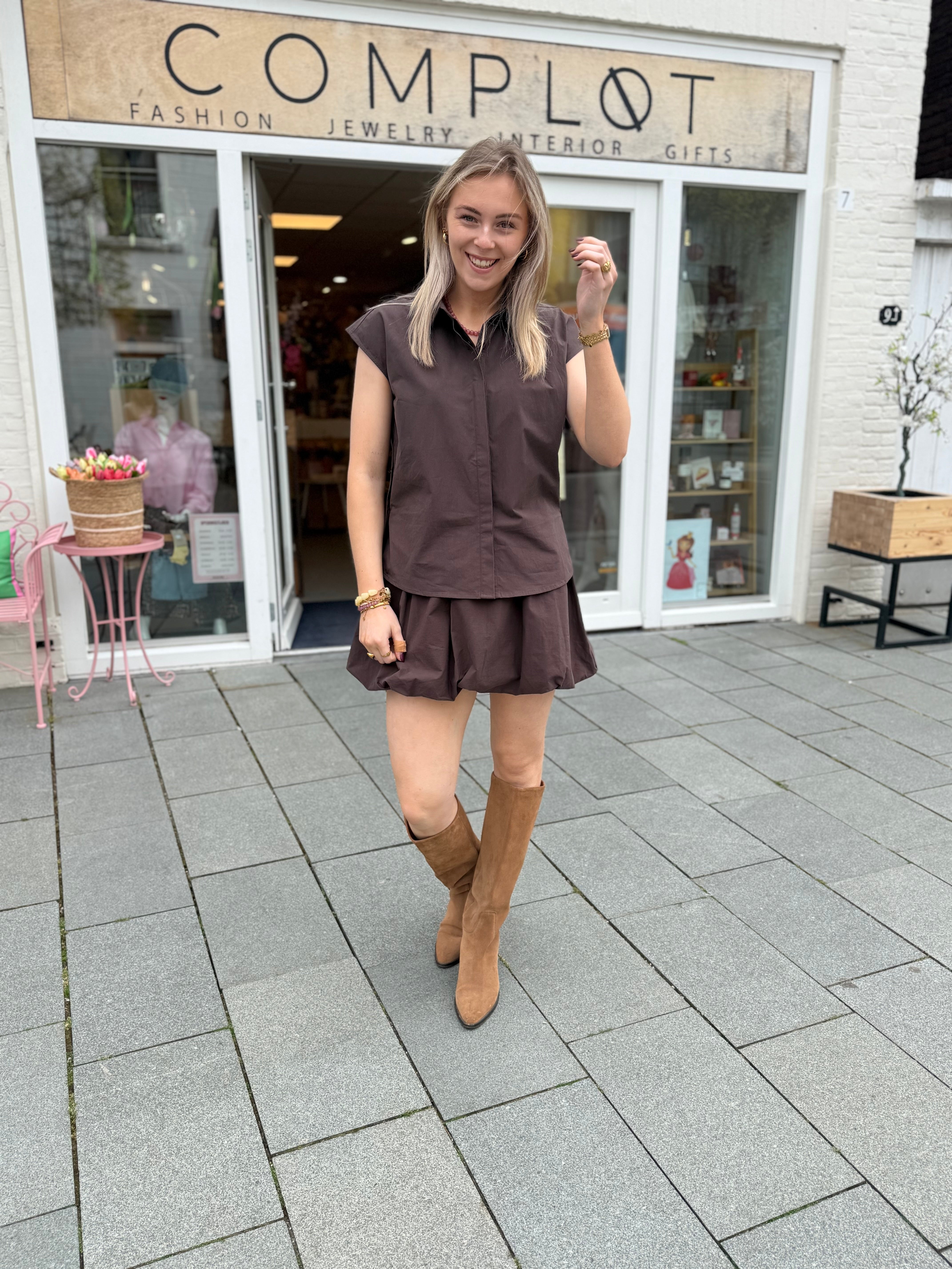 Blouse Sabrina - Dark brown