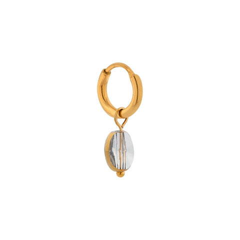 Single oval grey hoop gold